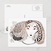 Schöne Prinzessin Postkarte (Vorne/Hinten)