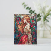 Schöne Prinzessin unter Rose Postkarte (Stehend Vorderseite)