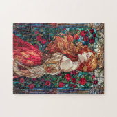 Schöne Prinzessin unter Rose Puzzle (Horizontal)