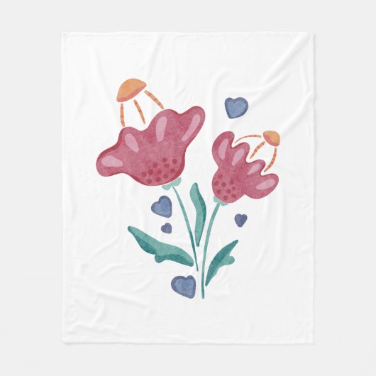 Schöne psychedelische Blume Fleecedecke (Vorderseite)