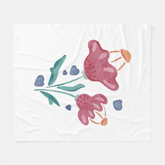 Schöne psychedelische Blume Fleecedecke (Vorderseite (Horizontal))