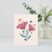 Schöne psychedelische Blume Postkarte (Stehend Vorderseite)