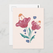 Schöne psychedelische Blume Postkarte (Vorne/Hinten)