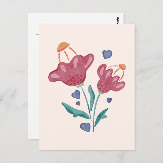 Schöne psychedelische Blume Postkarte (Vorne/Hinten)