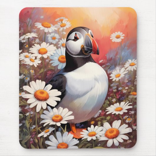 Schöne Puffin auf dem Platz Daisy Mousepad (Vorne)