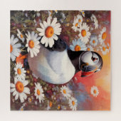Schöne Puffin auf dem Platz Daisy Puzzle (Horizontal)