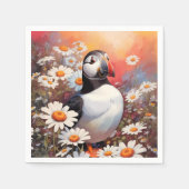 Schöne Puffin auf dem Platz Daisy Serviette (Vorderseite)