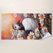 Schöne Puffin auf dem Platz Daisy Strandtuch (Vorderseite)