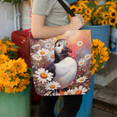 Schöne Puffin auf dem Platz Daisy Tasche