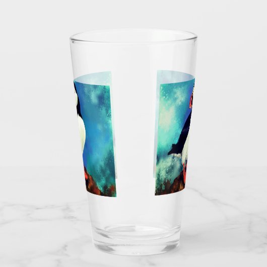 Schöne Puffin Bird - Malerei Glas (Links)