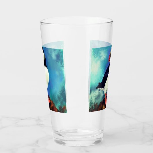 Schöne Puffin Bird - Malerei Glas (Rechts)