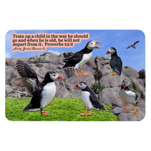 Schöne Puffin-Schrift Magnet-Sprichwörter 22:6 Magnet (Horizontal)