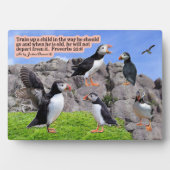 Schöne Puffin Scripture Plaque Proverbs 22:6 Fotoplatte (Vorderseite)