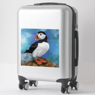 Schöne Puffin Vogelmalerei Kunst Aufkleber