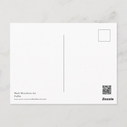 Schöne Puffin Zeichnend Postkarte (Rückseite)