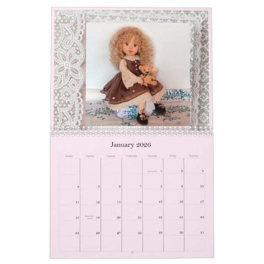 Schöne Puppen Moderne, stilvolle Elegant Kalender (Jan 2026)