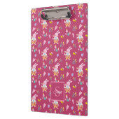 Schöne Rabbit & Bee Garden Magenta Monogram Klemmbrett (Links)