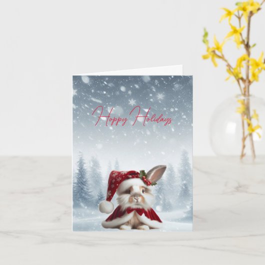 Schöne Rabbit Weihnachten Karte (Gelbe Blume)