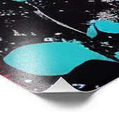 Schöne Raccoons mit blauen Blumen Fotodruck (Ecke)