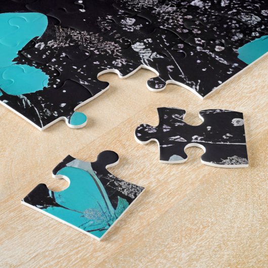 Schöne Raccoons mit blauen Blumen Puzzle (Seite)