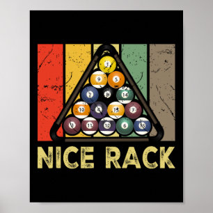 Schöne Rack Lustige Billard-Spieler Vintage Pool-R Poster