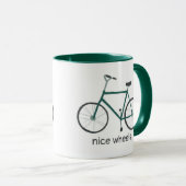 SCHÖNE RÄDER Niedlich grünes Fahrrad CUSTOM Tasse (VorderseiteRechts)