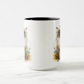 SCHÖNE RAGDOLL CAT MIT SONNENBLUMEN TASSE (Zentrum)