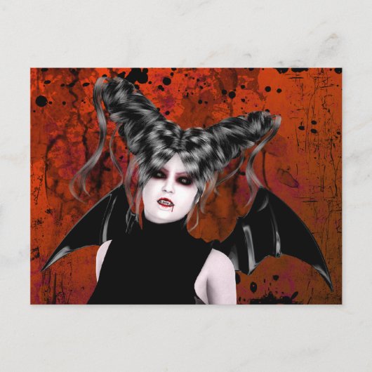 Schöne Rage Gothic Vampire Kunst, Dichtung und Mus Postkarte (Vorderseite)
