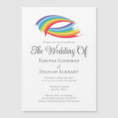 Schöne Rainbow-Abstrakte LGBTQ-Hochzeit Magneteinladung (Vorderseite)