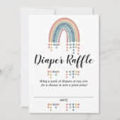 Schöne Rainbow Baby Dusche Windel Raffekarte Einladung (Vorderseite)