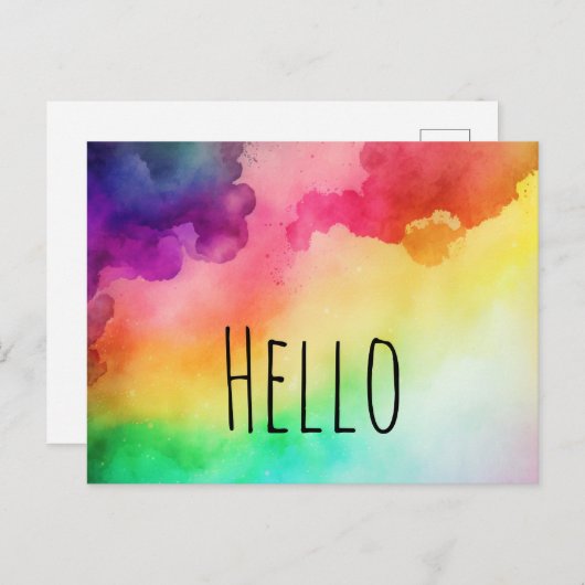 Schöne Rainbow Colors Abstract Design Hallo Postkarte (Vorne/Hinten)