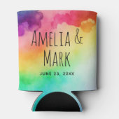 Schöne Rainbow-Farben Abstrakte Design-Hochzeit Dosenkühler (Rückseite)