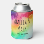 Schöne Rainbow-Farben Abstrakte Design-Hochzeit Dosenkühler (Kanne Rückseite)