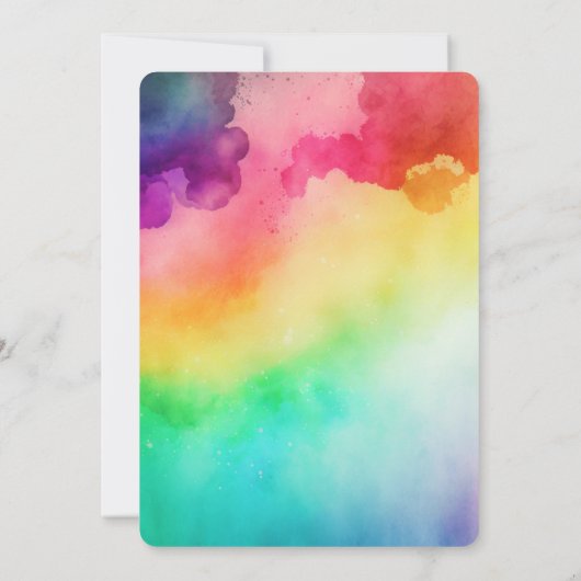 Schöne Rainbow-Farben Abstrakte Design-Hochzeit Einladung (Rückseite)