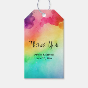 Schöne Rainbow-Farben Abstrakte Design-Hochzeit Geschenkanhänger