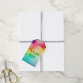 Schöne Rainbow-Farben Abstrakte Design-Hochzeit Geschenkanhänger (Mit Garn)