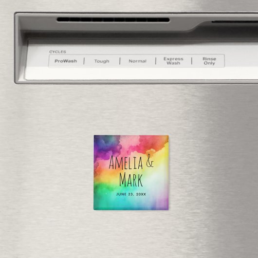 Schöne Rainbow-Farben Abstrakte Design-Hochzeit Magnet (In Situ (Geschirrspüler))