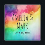 Schöne Rainbow-Farben Abstrakte Design-Hochzeit Magnet<br><div class="desc">Ein Magnet mit einem Aquarellhintergrund mit Farben des Regenbogens.</div>