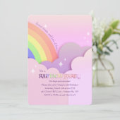 Schöne Rainbow Geburtstagsparty Einladung (Stehend Vorderseite)