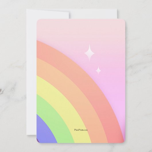 Schöne Rainbow Geburtstagsparty Einladung (Rückseite)