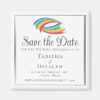 Schöne Rainbow-Hochzeitswellen Save the Date