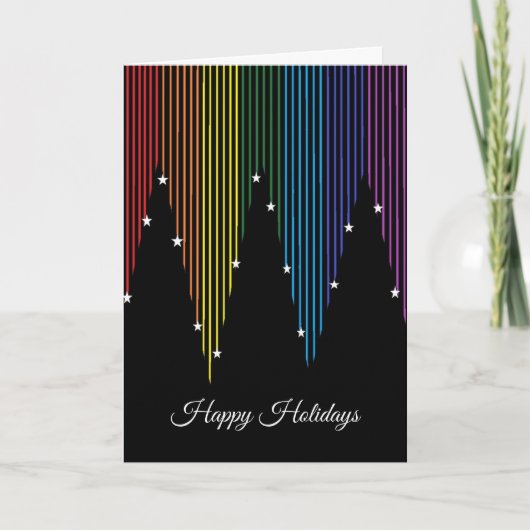 Schöne Rainbow Holiday Card Feiertagskarte (Vorderseite)