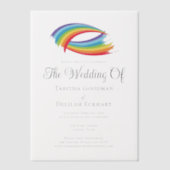 Schöne Rainbow Moderne LGBTQ Hochzeit Pergament Einladungen (Vorderseite)