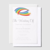 Schöne Rainbow Moderne LGBTQ Hochzeit Pergament Einladungen (Versetzt)