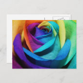 Schöne Rainbow Rose Postkarte (Vorne/Hinten)