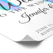 Schöne Rainbow Wedding farbenfrohe Custom Willkomm Poster (Ecke)