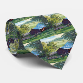 Schöne Ranch-Szene mit farbenprächtigem Stall Krawatte