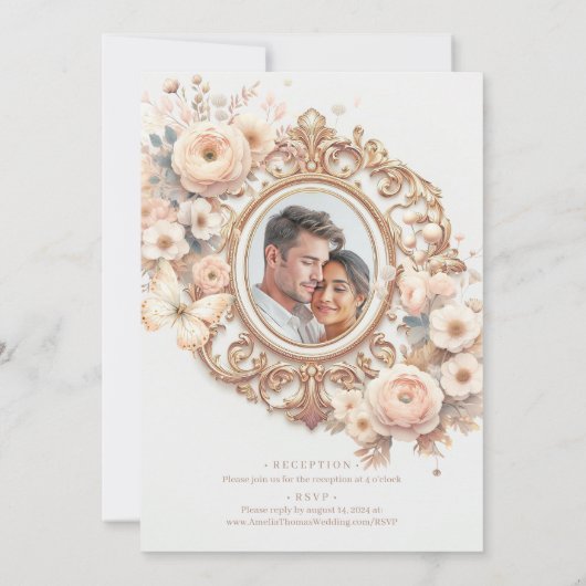 Schöne Ranunculus Wedding Einladung (Rückseite)