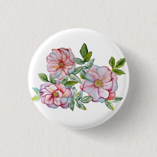 Schöne, realistische Rose. Button (Vorderseite)