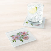 Schöne, realistische Rose. Glasuntersetzer (Schrägansicht)